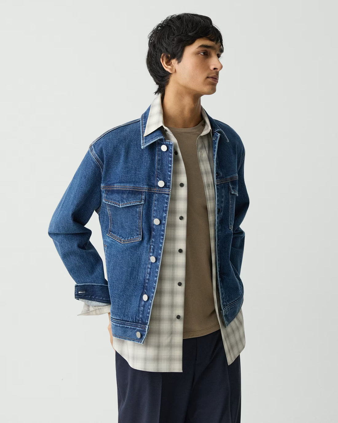 Theory City Trucker Jacket in Stretch Denim