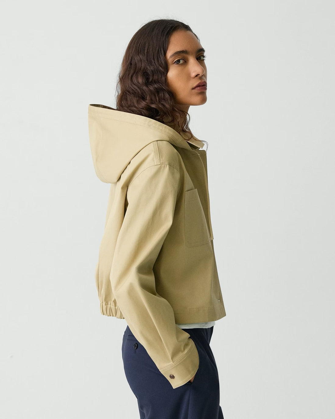 Theory Women's Hooded Jacket in Cotton Chino