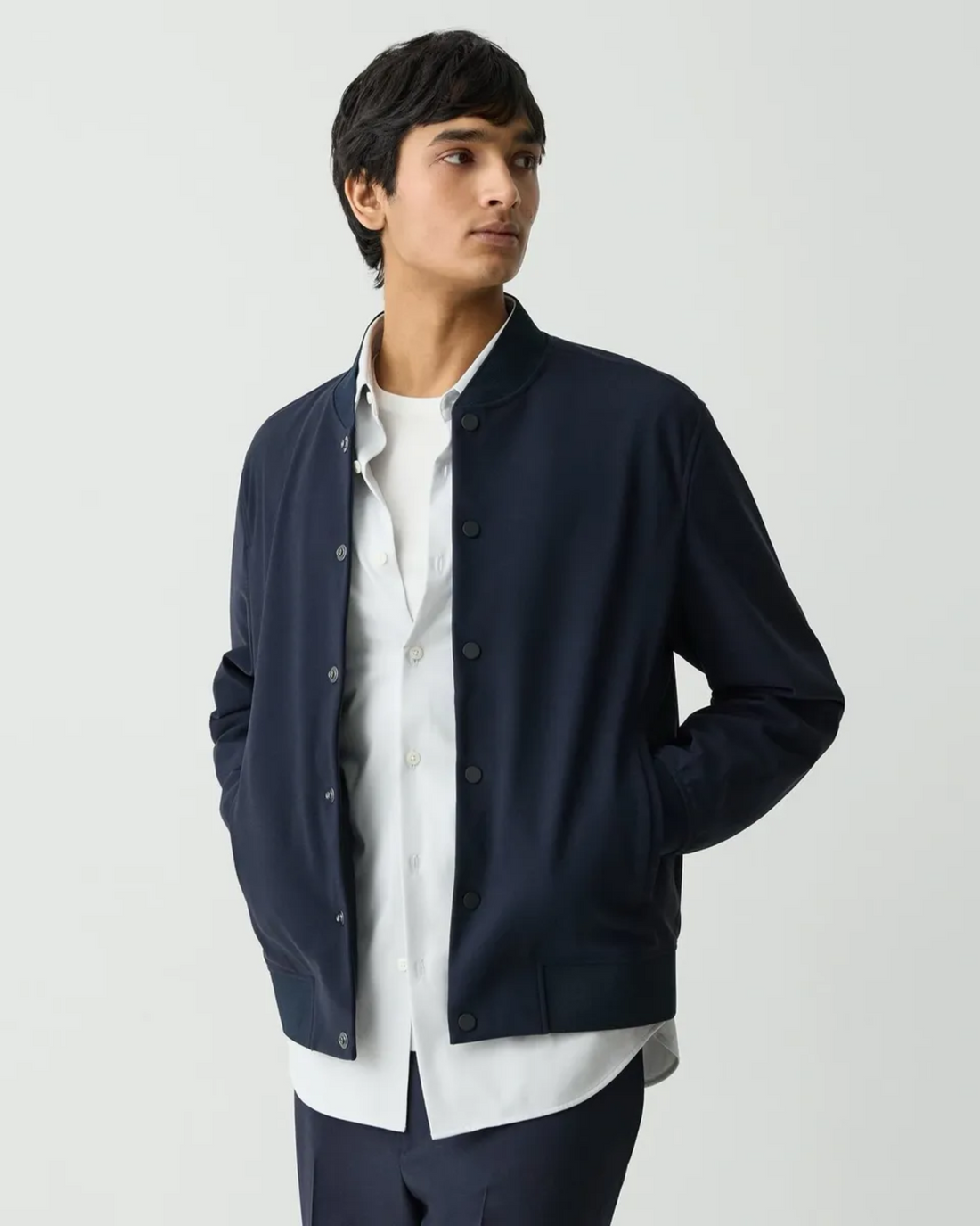 Theory Murphy Bomber Jacket in Precision Ponte