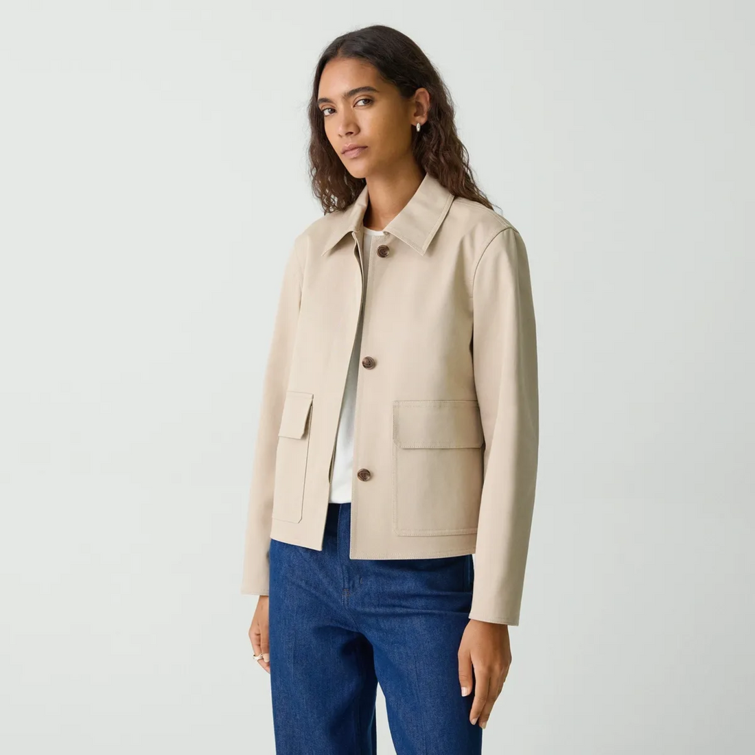 Theory Boxy Jacket in Cotton Gabardine