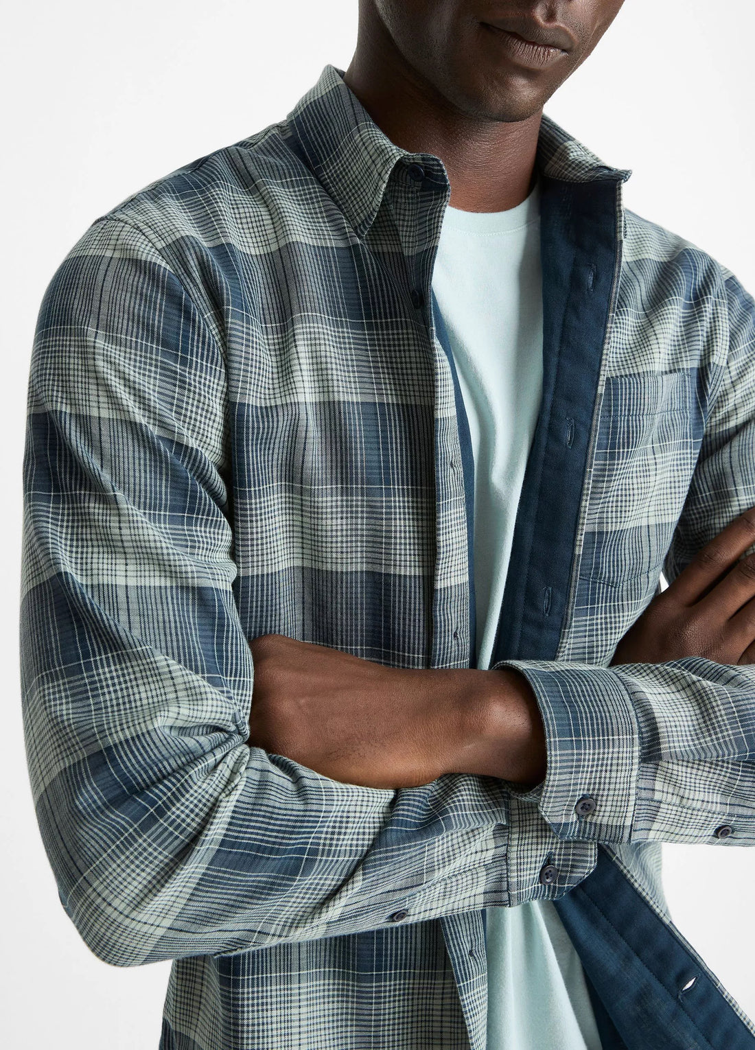 Vince Men's Big Sky Plaid Cotton Button-Front Shirt