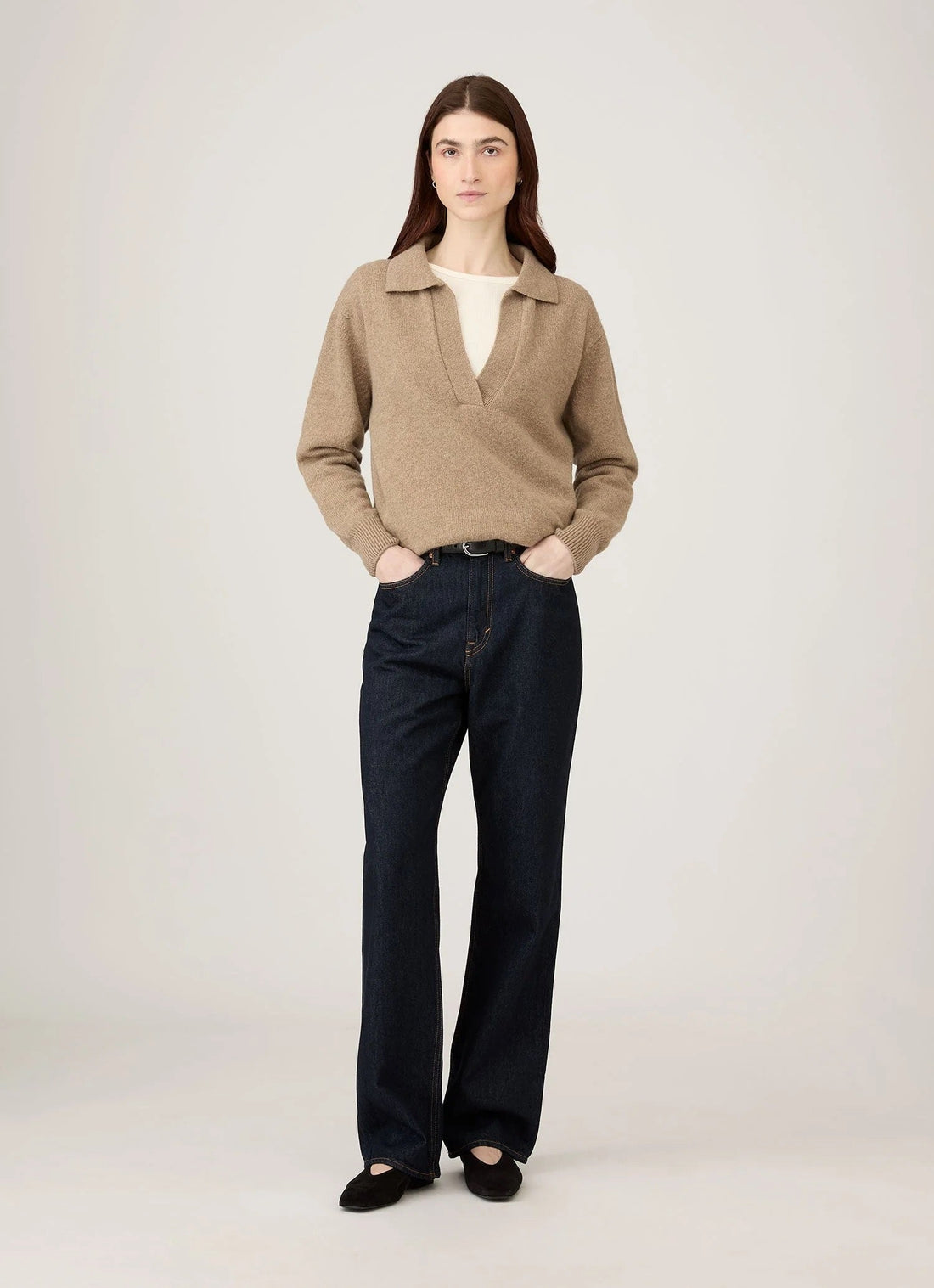 Mink Lambswool Polo Neck Jumper