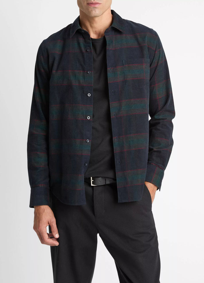 Vince Men’s Holme Plaid Corduroy Button-Front Shirt