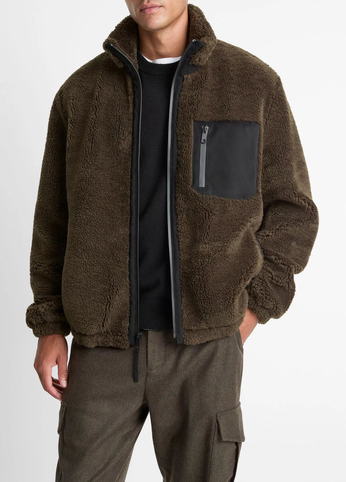 Vince Men’s Sherpa Zip Jacket