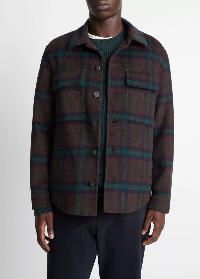 Vince Men’s Plaid Splittable Wool-Blend Shirt Jacket