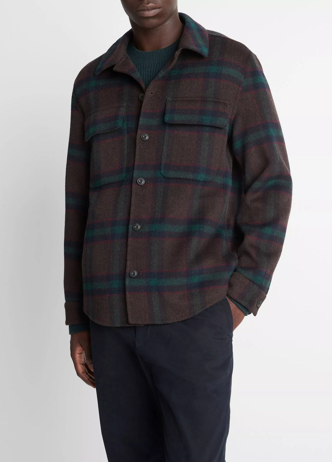 Vince Men’s Plaid Splittable Wool-Blend Shirt Jacket