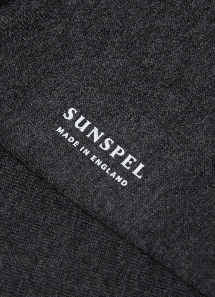 Sunspel Men’s Cotton Socks - Charcoal Melange