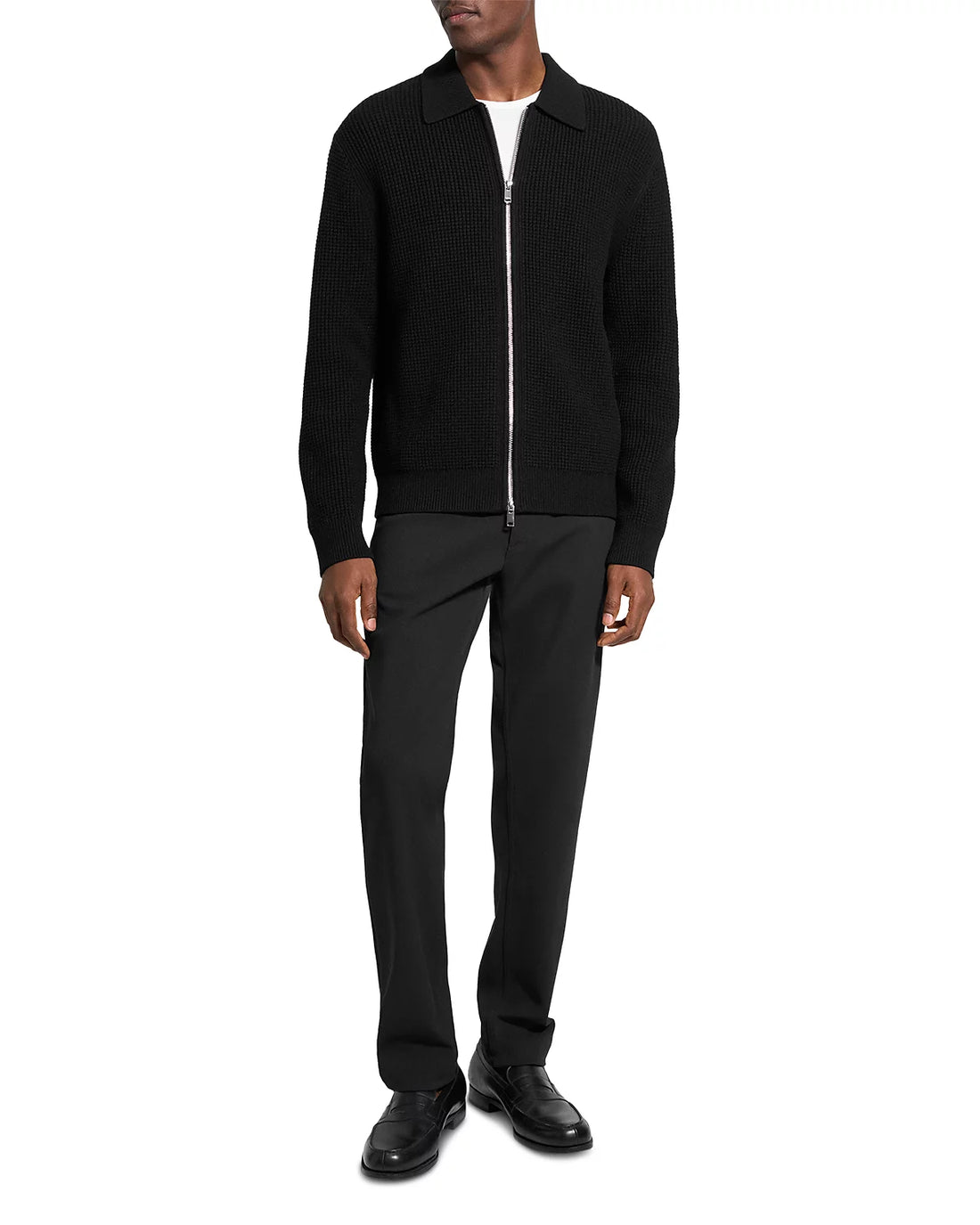 Theory Men’s Gary Collar Relaxed Fit Full Zipper Sweater