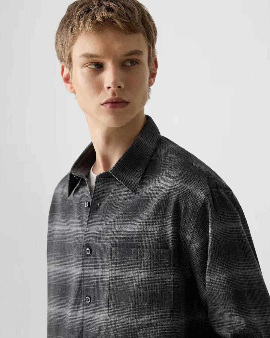 Theory Men’s Weekend Shirt in Faded Check