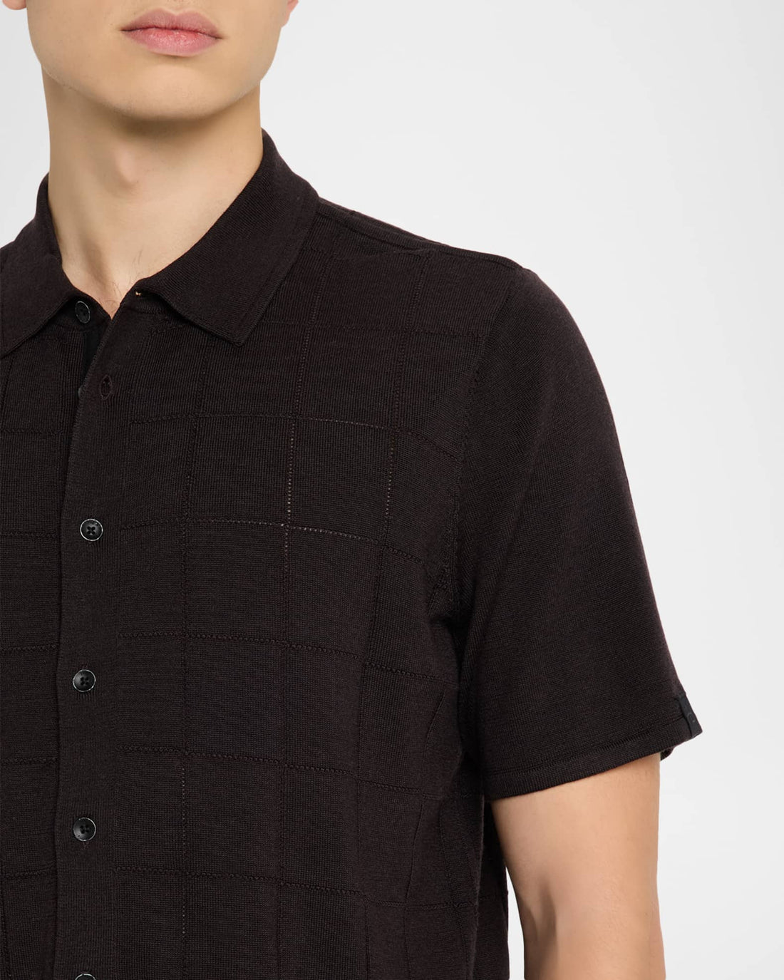 Rag & Bone Men’s Dalton Windowpane Knit Shirt