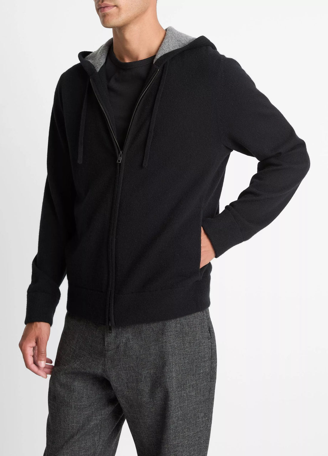 Vince Men’s Cashmere Zip-Front Hoodie