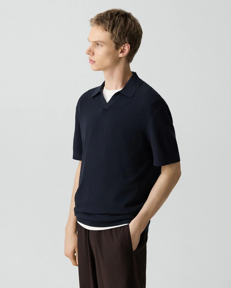 Theory Men’s Brenan Polo Shirt in Light Bilen - Dark Eclipse