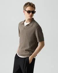 Theory Men’s Brenan Polo Shirt in Light Bilen - Morel Melange