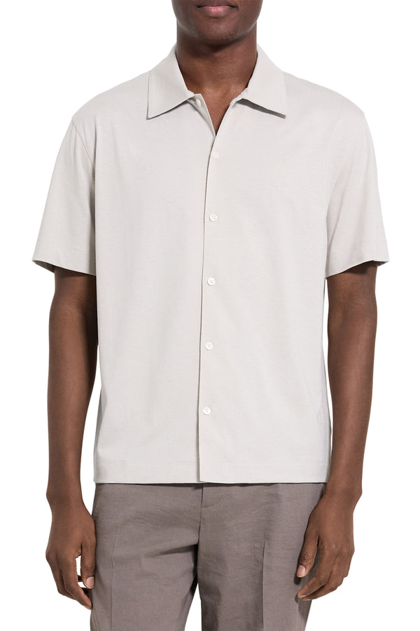Theory Men’s Relaxed Short Sleeve Button-Up Shirt - Silver Cloud