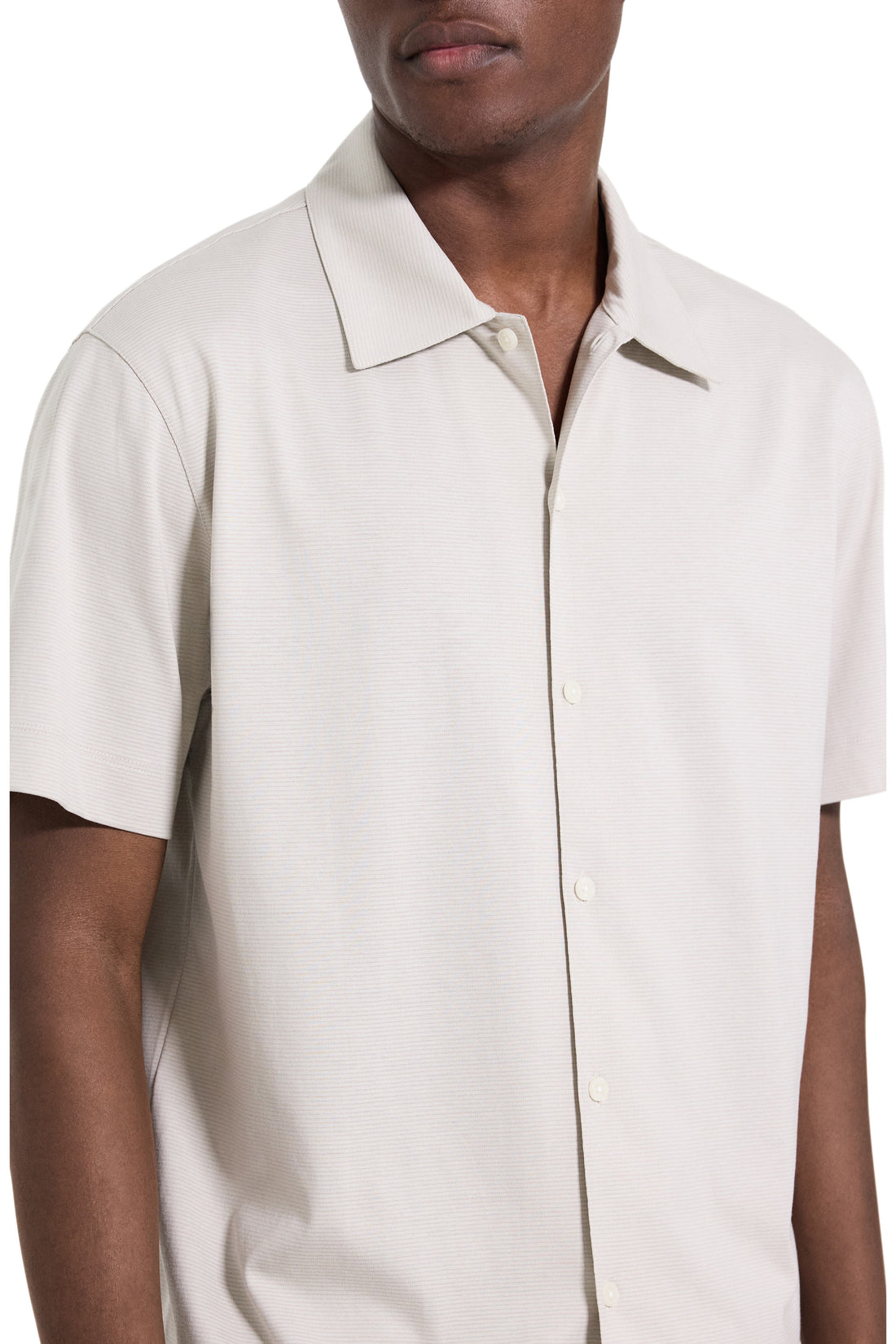 Theory Men’s Relaxed Short Sleeve Button-Up Shirt - Silver Cloud