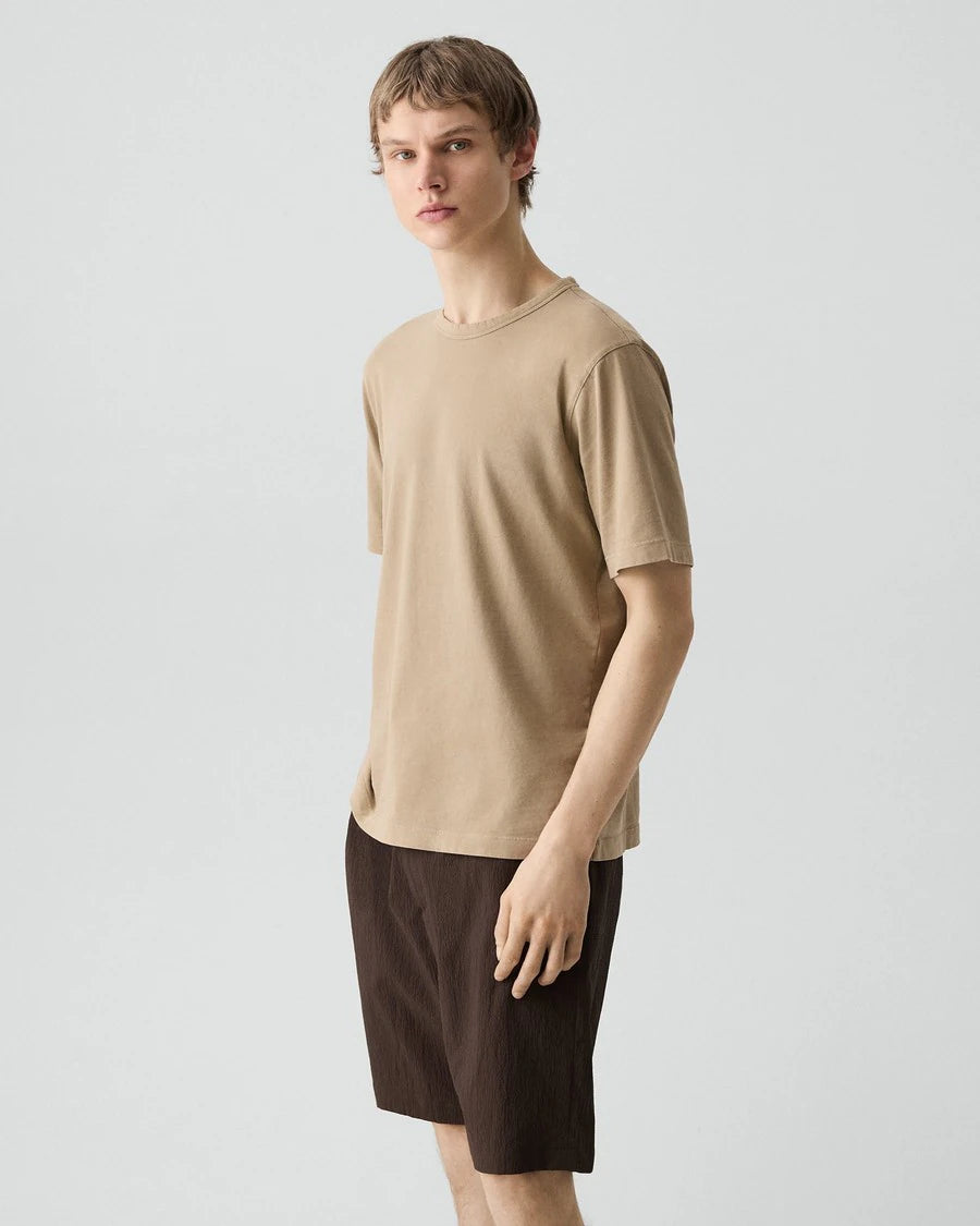 Theory Men’s Crewneck Tee in Tinted Tee - Tinted Brown