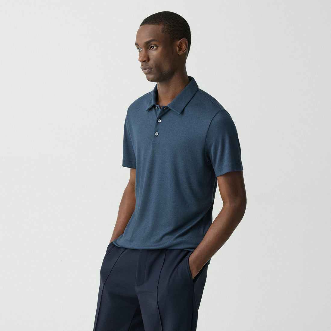 Theory Men’s Bron Polo Shirt in Anemone Modal Jersey - Eclipse Multi