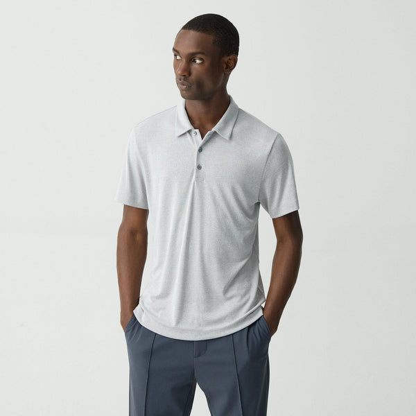 Theory Men’s Bron Polo Shirt in Anemone Modal Jersey - Grey Multi