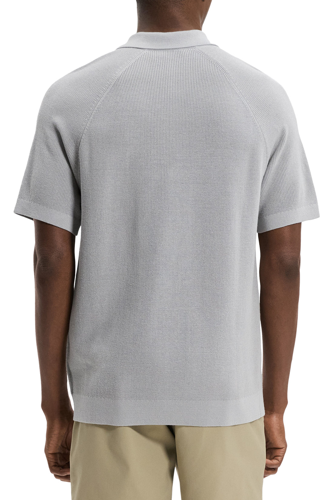 Theory Men’s Tactile Cotton Quarter Zip Polo - New Dark Vapor
