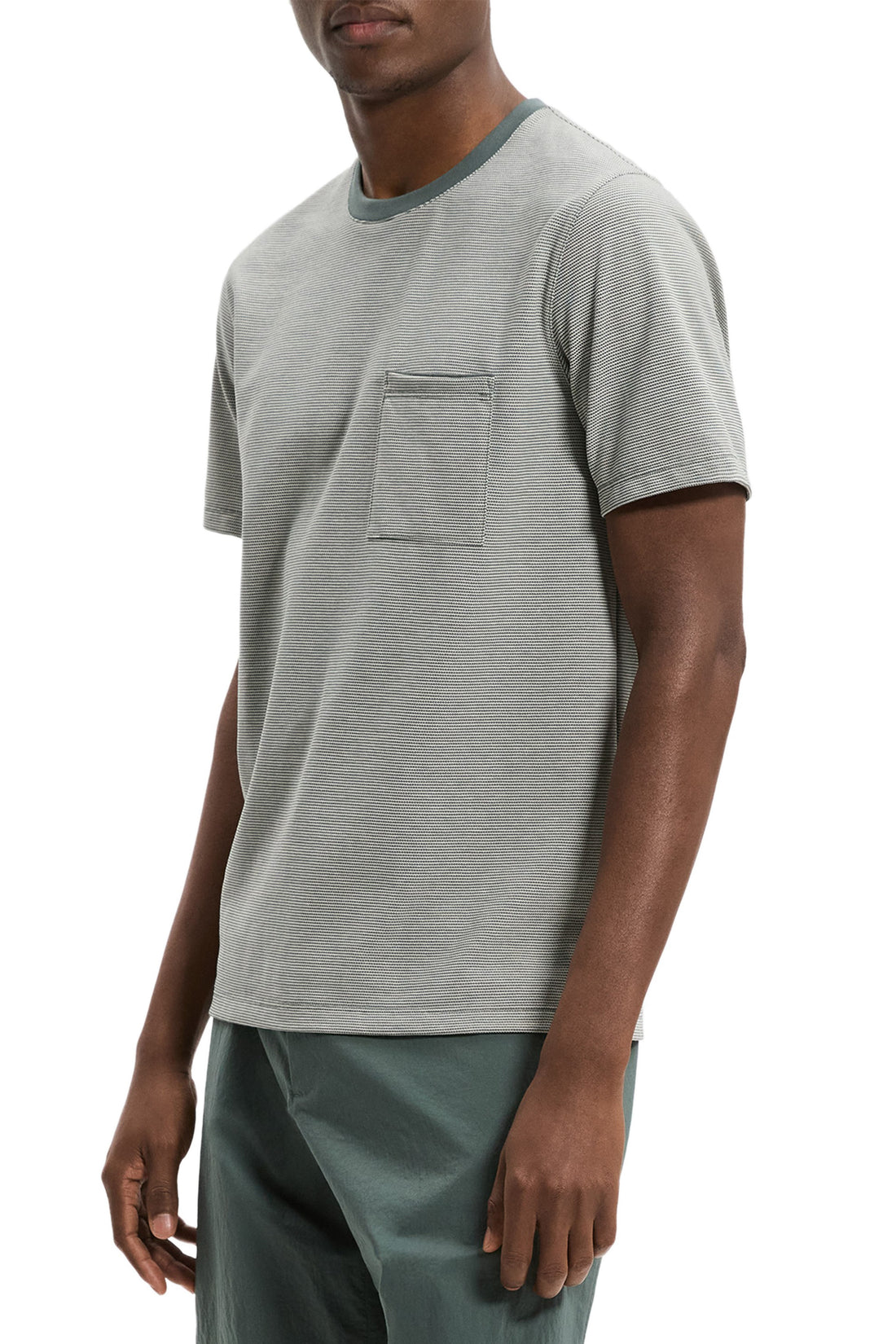 Theory Men’s Birdseye Pique Crew T-Shirt - Pine Grove Multi
