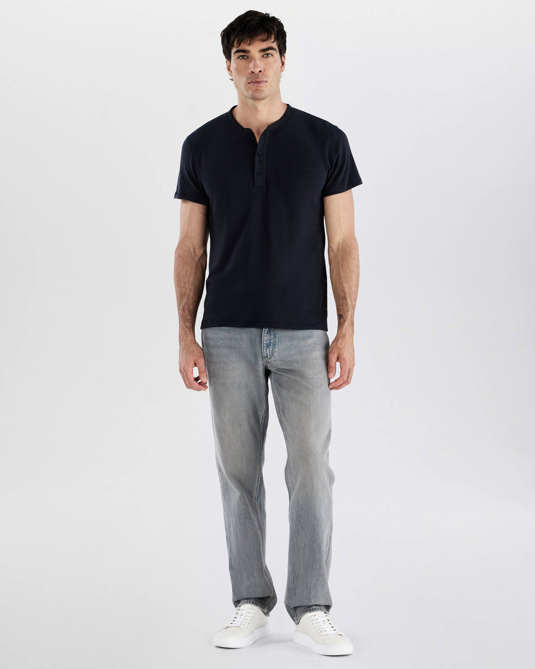 Rag & Bone Men's Classic Short-Sleeve Henley - Jet Black