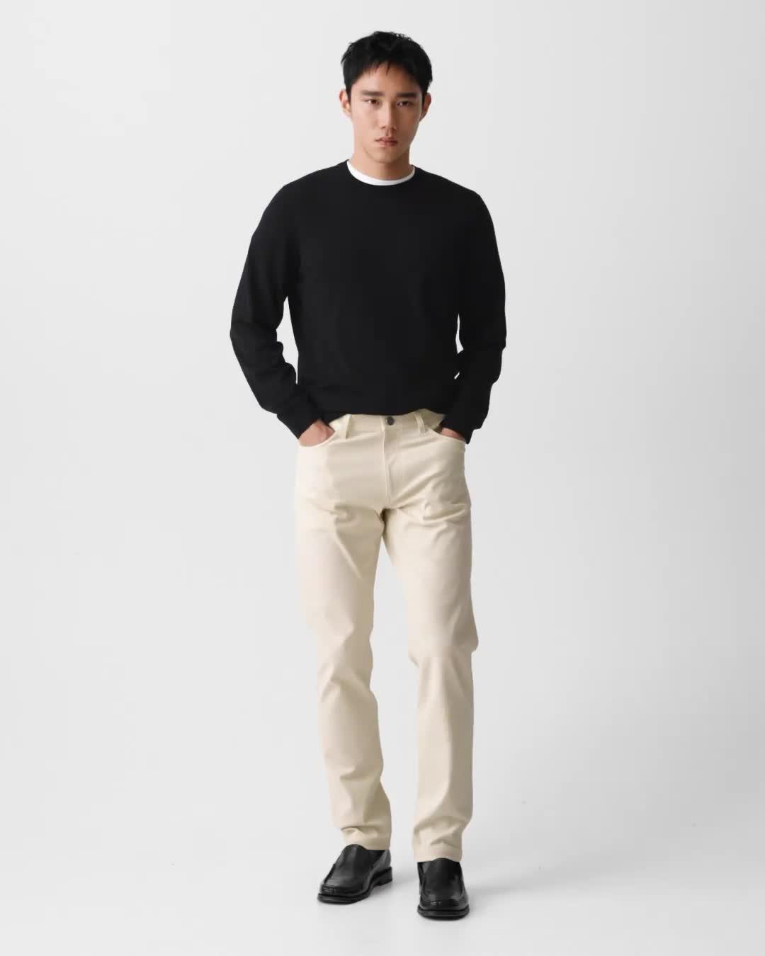 Theory Men's Raffi 5-Pocket Pant in Neoteric Twill - Warm Ivory