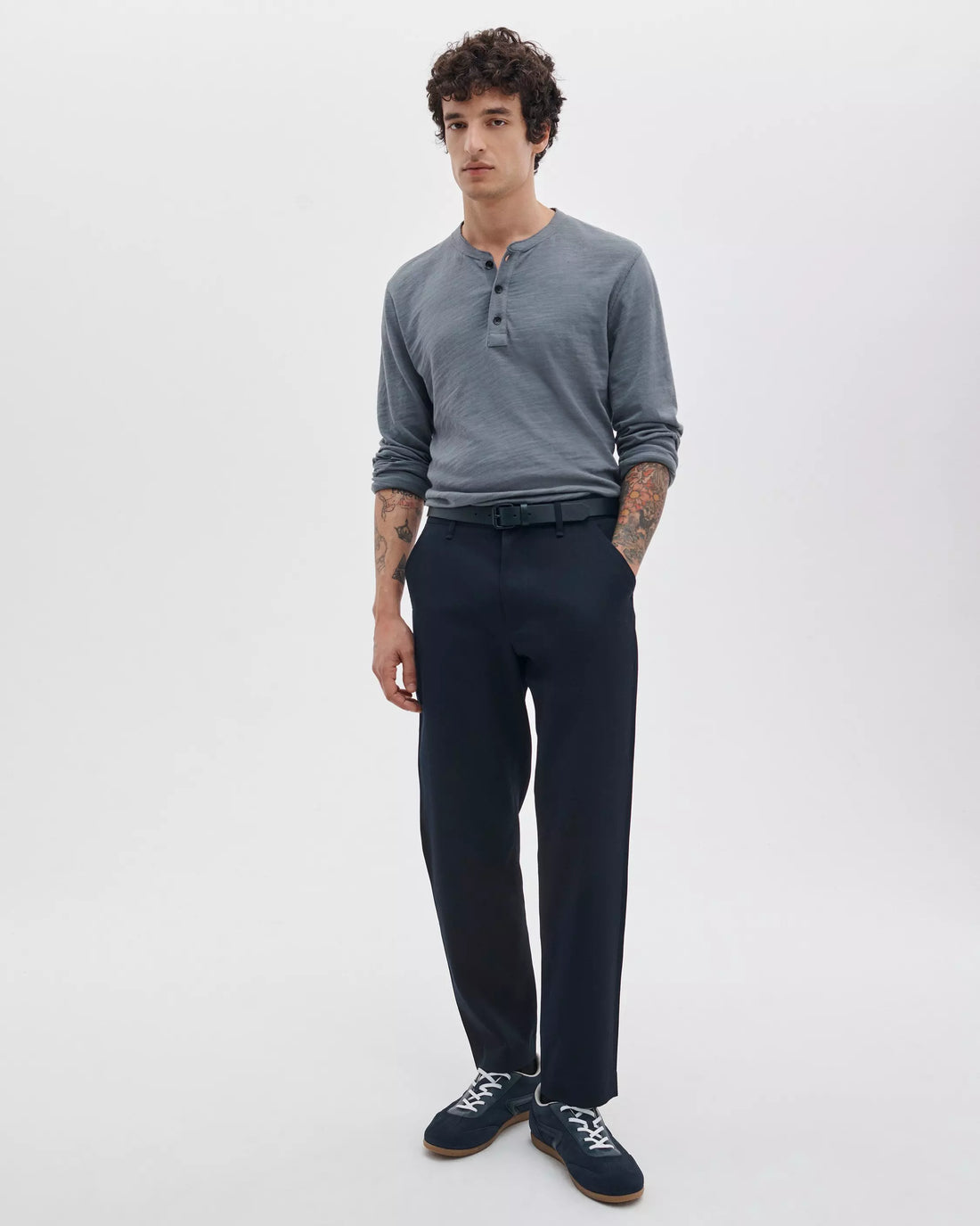 Rag & Bone Men's Classic Slub Henley - Shade Grey
