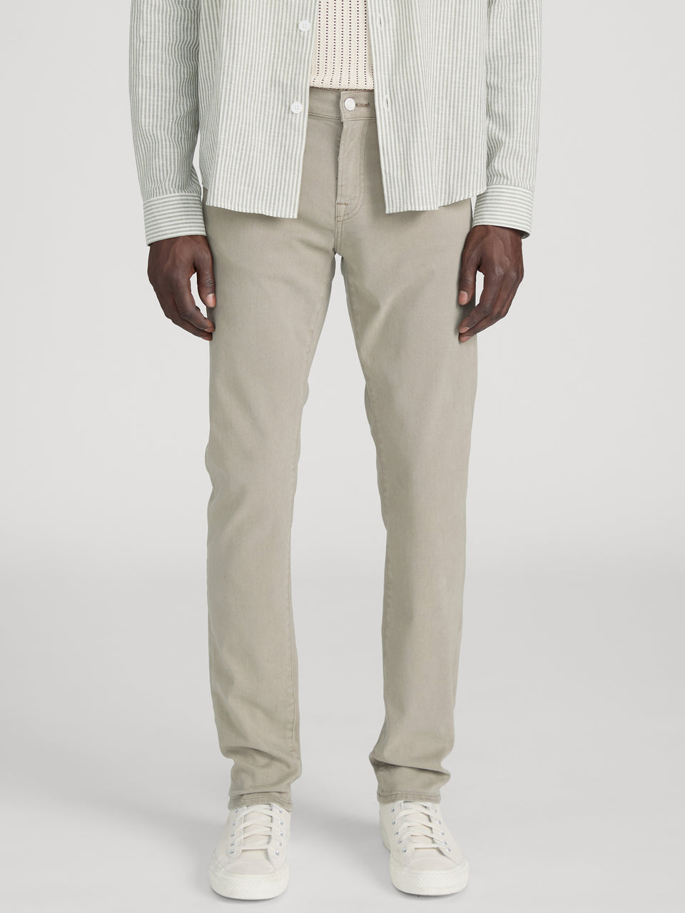 FRAME Men’s L'Homme Slim Brushed Twill Pants - Stone Grey