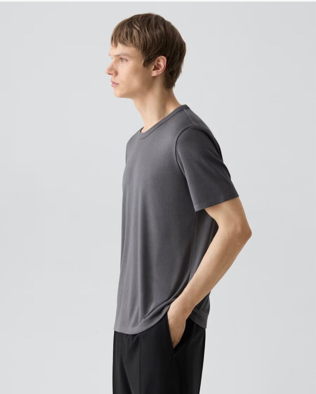 Theory Men’s Essential Tee in Anemone Modal Jersey - Carbon