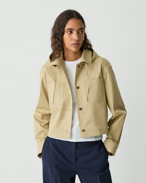 Theory Women's Hooded Jacket in Cotton Chino