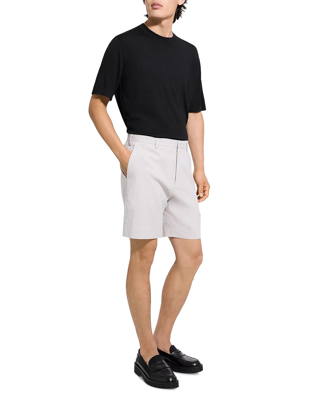 Theory Men's Standard Short in Good Crunch - Silver Cloud