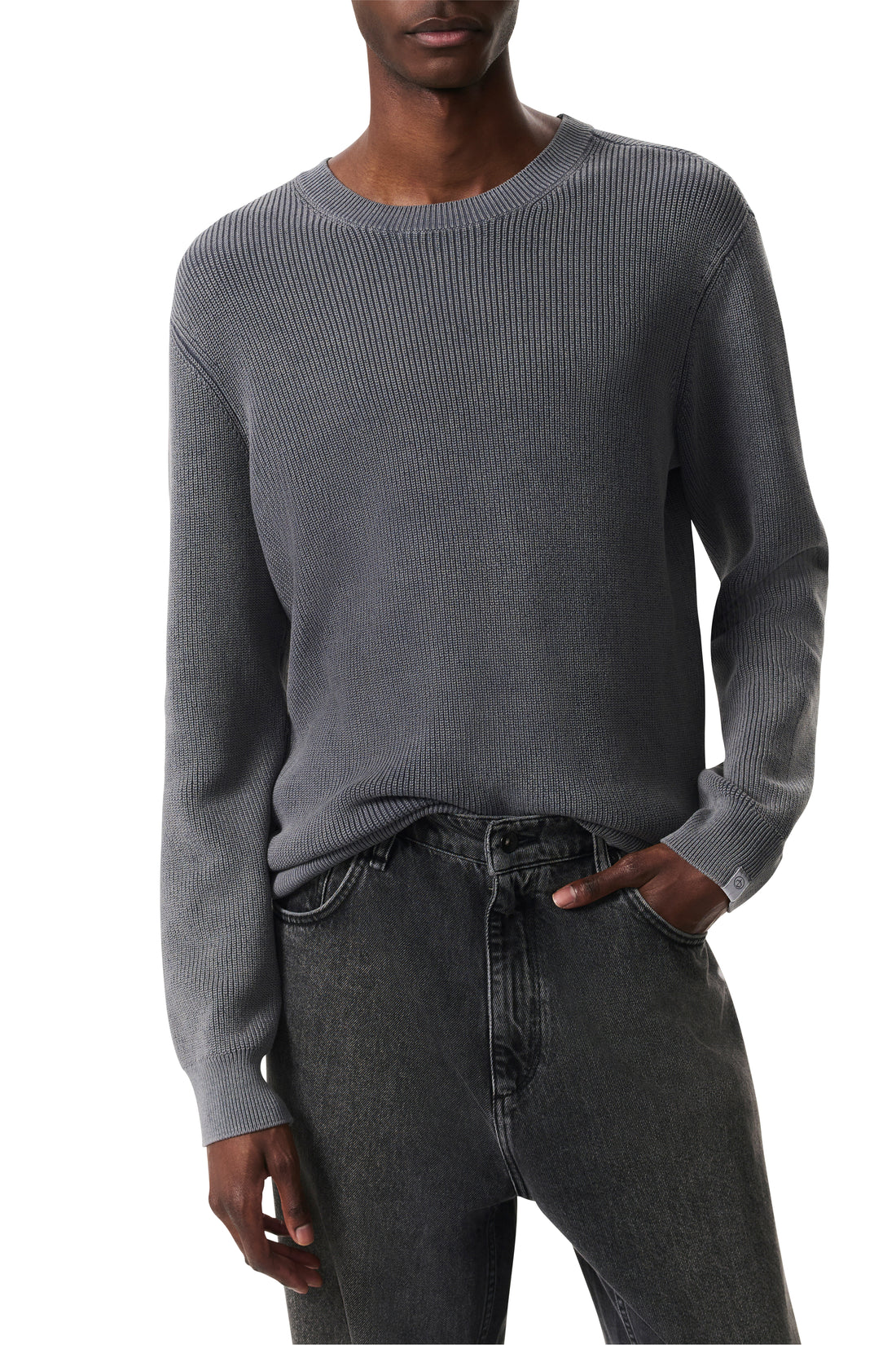 Rag & Bone Acid-Wash Cotton-Blend Crewneck Sweater