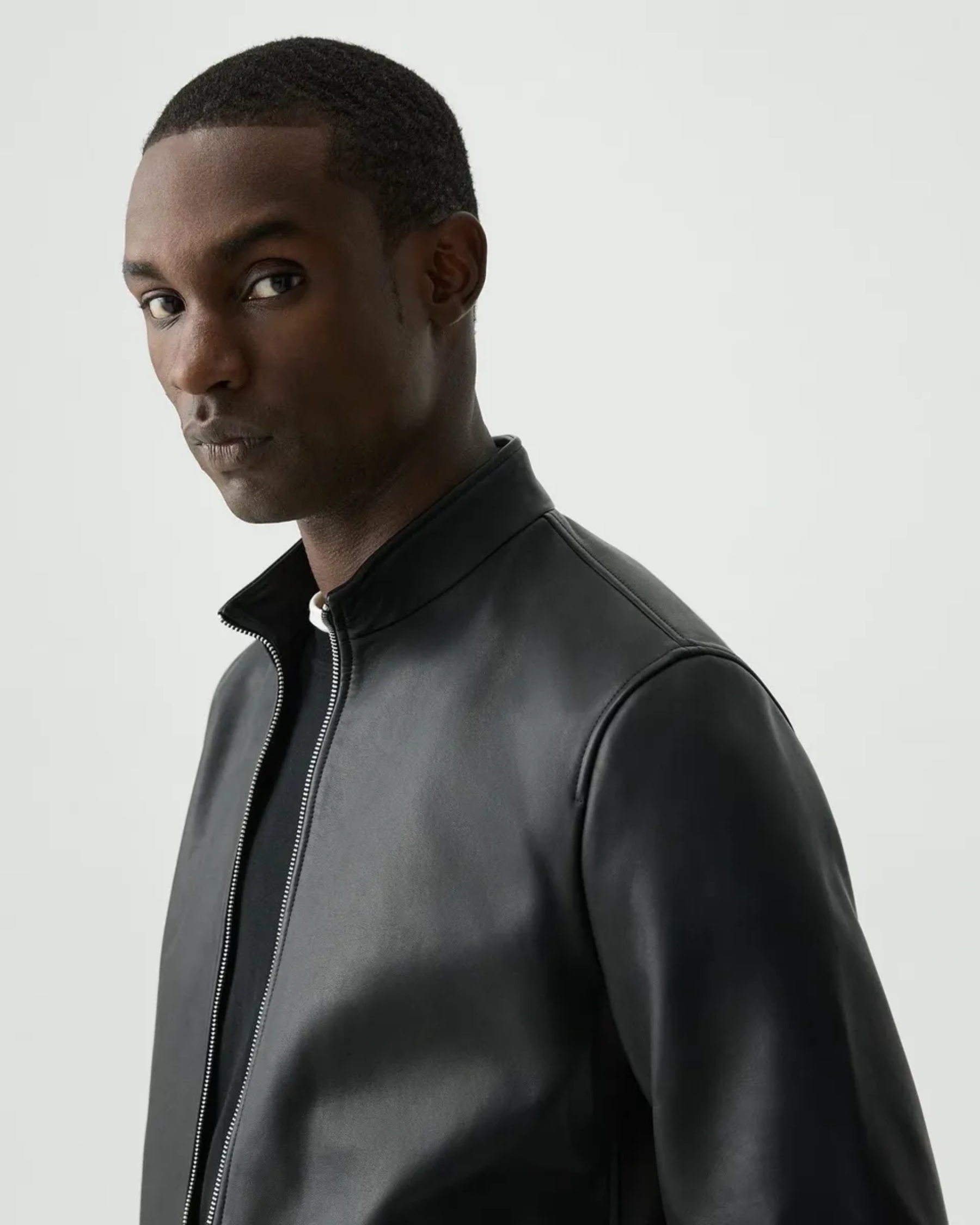 Theory Morvek Leather Zip Jacket